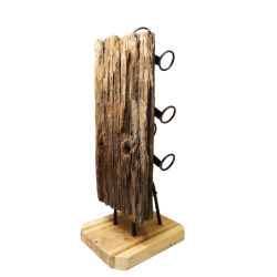 Stojak na wino z drewna tekowego 65cm